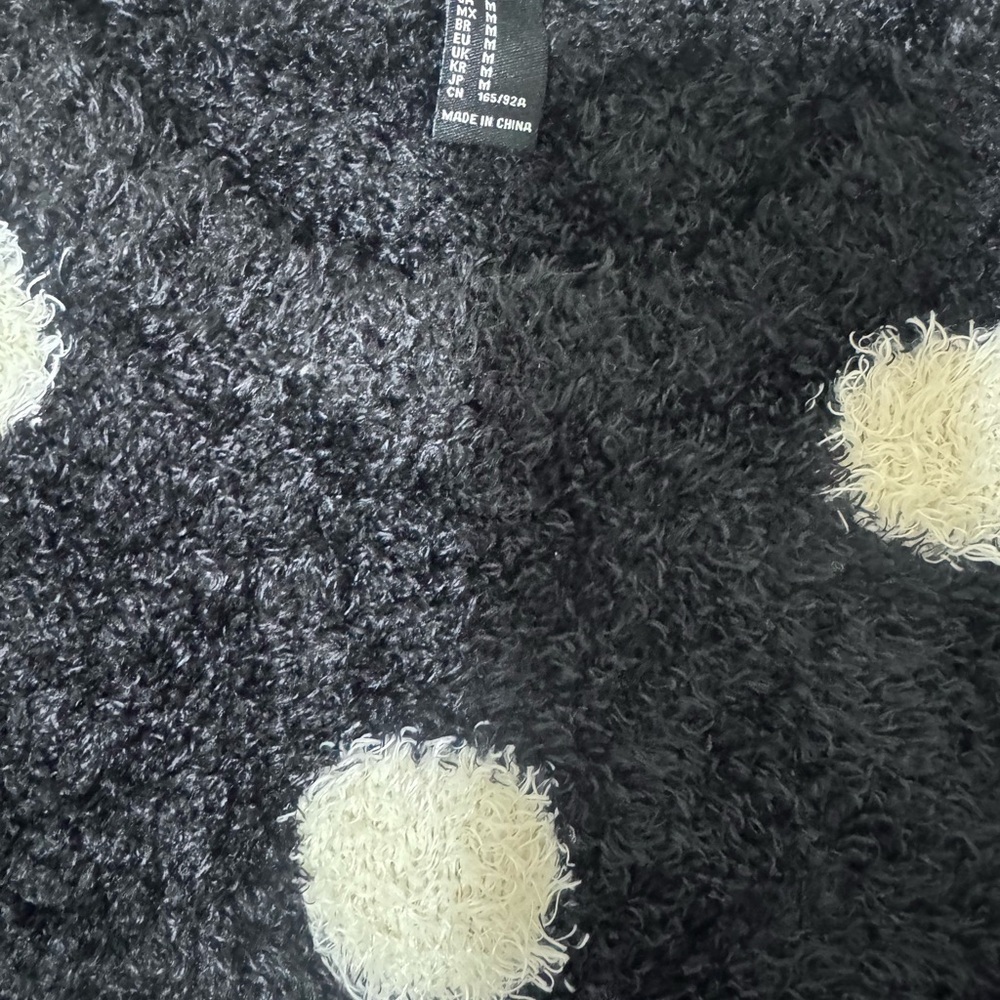 Forever 21 Fuzzy Black Sweater with White Dots - Picture 4 of 4